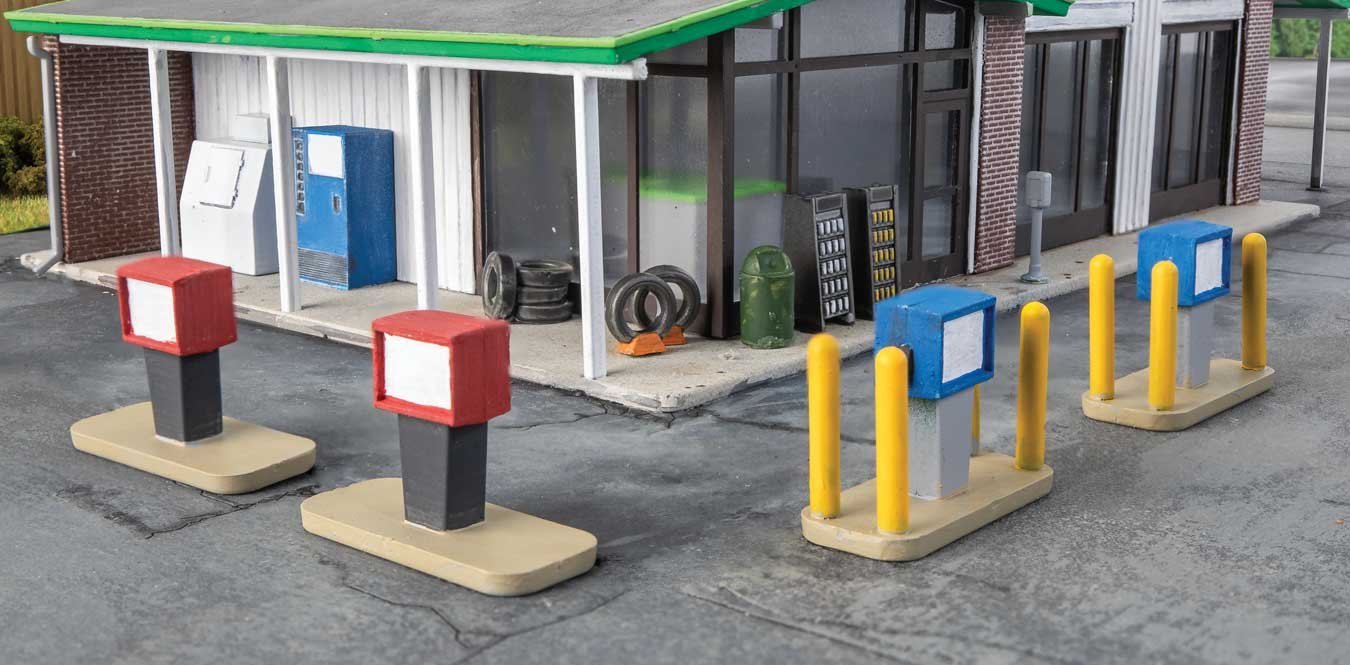 Gas Station Details -- Kit, HO, Walthers Cornerstone 3545