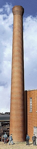 One-Piece Brick Smokestack -- pkg(2) - Assembled - 1-1/4 x 10-1/4′ 3.2 x 25.7cm, HO, Walthers Cornerstone 3728