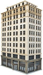 Ashmore Hotel -- Kit - 8-5/8 x 4-7/16 x 13-7/8′ 21.9 x 11.2 x 35.3cm, HO, Walthers Cornerstone 3764