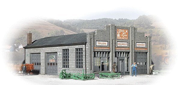 State Line Farm Supply -- Kit: 3-1/4 x 4-1/4 x 1-7/8` Ramp: 1-3/16 x 4-7/8`, N, Walthers Cornerstone 3808