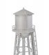 Vintage Water Tower -- Assembled - Silver - 2-3/8 x 2-3/8 x 7′ 6 x 6 x 17.7cm, N, Walthers Cornerstone 3833