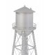 Vintage Water Tower -- Assembled - Silver - 2-3/8 x 2-3/8 x 7′ 6 x 6 x 17.7cm, N, Walthers Cornerstone 3833