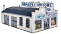 Import Motors -- Kit - 7-1/4 x 5-3/8 x 3-7/8′ 18.4 x 13.6 x 9.4cm, HO, Walthers Cornerstone 4023