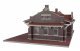 Brick Mission-Style Santa Fe Depot -- Kit - 11-5/16 x 6-7/16 x 3-3/4′ 28.7 x 16.3 x 9.5cm, HO, Walthers Cornerstone 4055