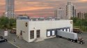 UPS(R) Hub with Customer Center -- Kit - 17-13/16 x 9-1/4 x 5-1/4′ 45.2 x 23.4 x 13.3cm, HO, Walthers Cornerstone 4110