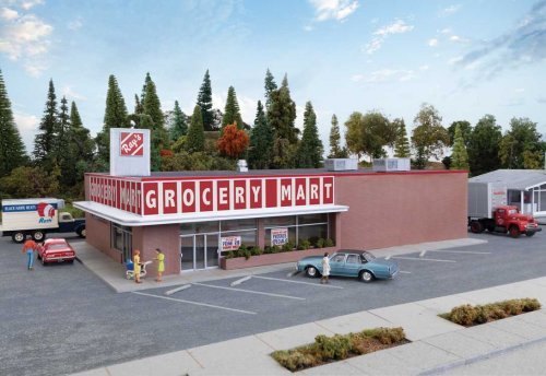 Vintage Grocery Store -- Kit - 12-5/8 x 7-15/16 x 3-3/4′ 32 x 20 x 9.5cm, HO, Walthers Cornerstone 4117
