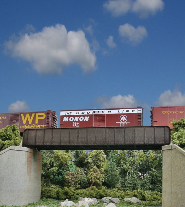 70` Single-Track Railroad Through Girder Bridge -- Kit - 9-3/4 x 2-3/8 x 1-5/16` 24.7 x 6 x, HO, Walthers Cornerstone 4502