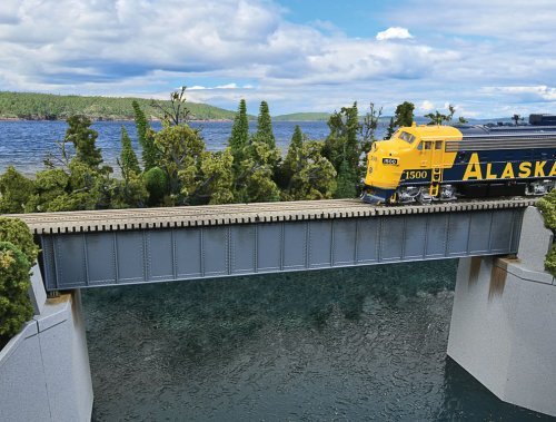 90` Single-Track Railroad Deck Girder Bridge -- Kit - 12-7/16 x 1-3/16 x 1-3/16` 31.5 x 3.0, HO, Walthers Cornerstone 4508