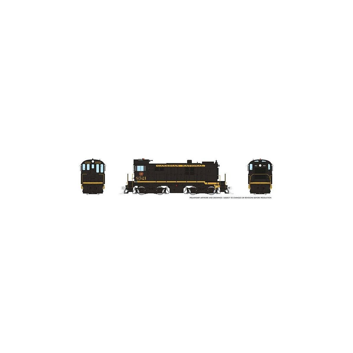 MLW S13 - Sound and DCC -- Canadian National 8521 (As-Delivered, black, yellow), HO, Rapido Trains Inc 36510