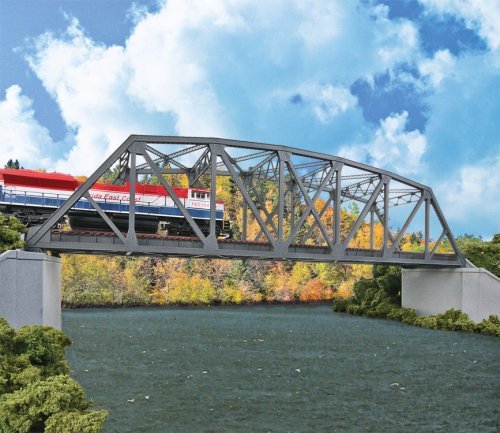 Arched Pratt Truss Railroad Bridge -- Double-Track Kit - 23 x 5 x 5-1/4′ 58.4 x 12.7 x 13.3, HO, Walthers Cornerstone 4522