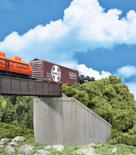 Single-Track Railroad Bridge Concrete Abutments pkg(2) -- Kit - 4-9/16 x 8-9/16 x 4-7/16′ 1, HO, Walthers Cornerstone 4551