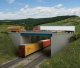 Modern Steel and Concrete Highway Overpass with Pipe Railings -- Kit - 12-15/16 x 4-3/4′ 32, HO, Walthers Cornerstone 4565