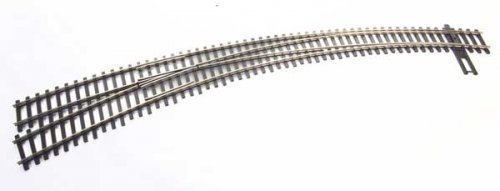Code 83 Nickel Silver DCC-Friendly Curved Turnout - 20 and 24′ Radii -- Left Hand, HO, WalthersTrack 83061