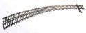 Code 83 Nickel Silver DCC-Friendly Curved Turnout - 20 and 24′ Radii -- Left Hand, HO, WalthersTrack 83061