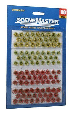 Grass Tufts - pkg(104) 1/4′ 0.6cm Tall -- Blooming Flowers, HO, Walthers SceneMaster 1105