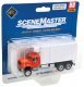International(R) 4900 Dual-Axle Refrigerated Van - Assembled -- Orange Cab, White Body, HO, Walthers SceneMaster 11393