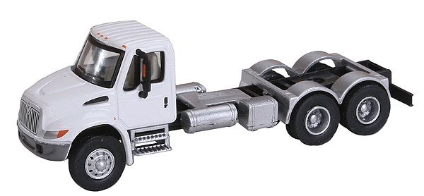 International(R) 4300 Dual-Axle Semi Tractor Only - Assembled -- White Cab, Black Chassis, HO, Walthers SceneMaster 11530