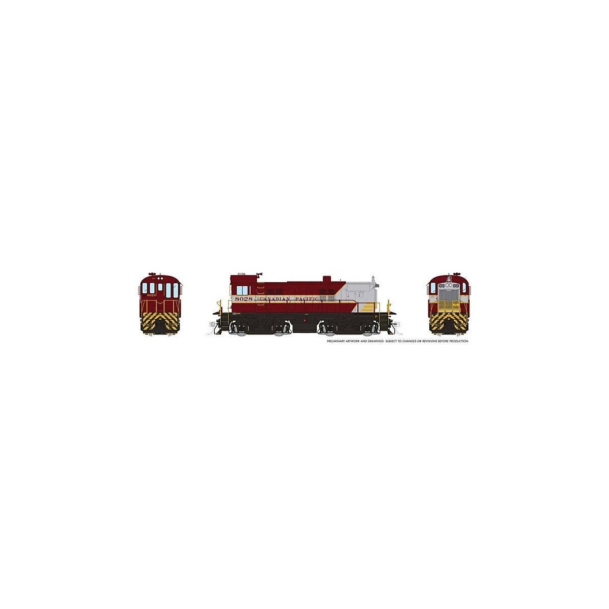 MLW S23 - Sound and DCC -- Canadian Pacific 8028 (maroon, gray, yellow, Block Lettering), HO, Rapido Trains Inc 36603