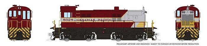 MLW S23 - Sound and DCC -- Canadian Pacific 8028 (maroon, gray, yellow, Block Lettering), HO, Rapido Trains Inc 36603