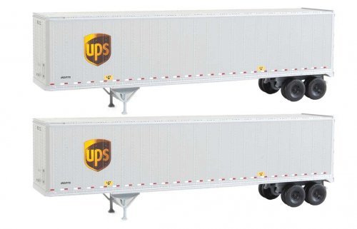 45′ Stoughton Trailer 2-Pack - Assembled -- United Parcel Service (Modern Shield Logo gray, , HO, Walthers SceneMaster 2213