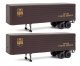 35′ Fluted-Side Trailer 2-Pack - Assembled -- United Parcel Service (1950s-1960s brown, gold, HO, Walthers SceneMaster 2428