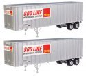 Flexi-Van 40′ Trailer 2-Pack - Assembled -- Soo Line (Intermodal Service placard end doors), HO, Walthers SceneMaster 2613