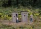 Outhouses -- Laser-Cut Wood Kit - Each: 1/2 x 1/2 x 1′ 1.3 x 1.3 x 2.5cm pkg(2), HO, Walthers SceneMaster 4112