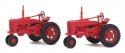 Farm Tractor 2-Pack - Assembled -- Red, HO, Walthers SceneMaster 4160