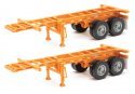 20′ Container Chassis (2-Pack) -- Orange, HO, Walthers SceneMaster 4502