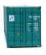 40′ Hi-Cube Corrugated-Side Container - Assembled -- Dong Fang (green, white), HO, Walthers SceneMaster 8268
