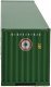 40′ Hi Cube Ribbed Side Container - Assembled -- Evergreen, N, Walthers SceneMaster 8802