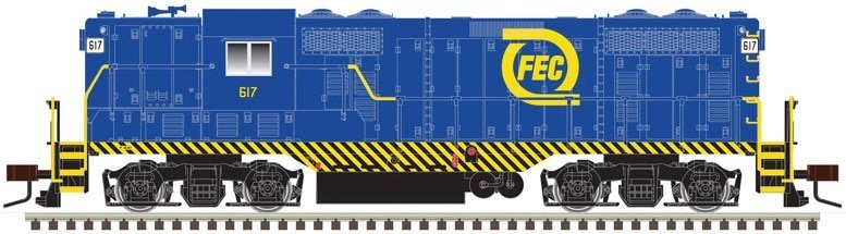 EMD GP7 - ESU Sound and DCC - Classic(R) Gold -- Florida East Coast 617 (blue, yello, HO, Atlas Model Railroad Co. 10003950