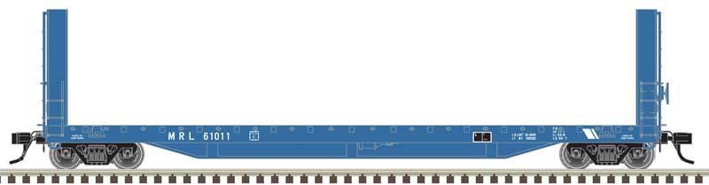 51`6` Bulkhead Flatcar - Ready to Run - Master(R) -- Montana Rail Link 61046 (blue, , HO, Atlas Model Railroad Co. 20007111