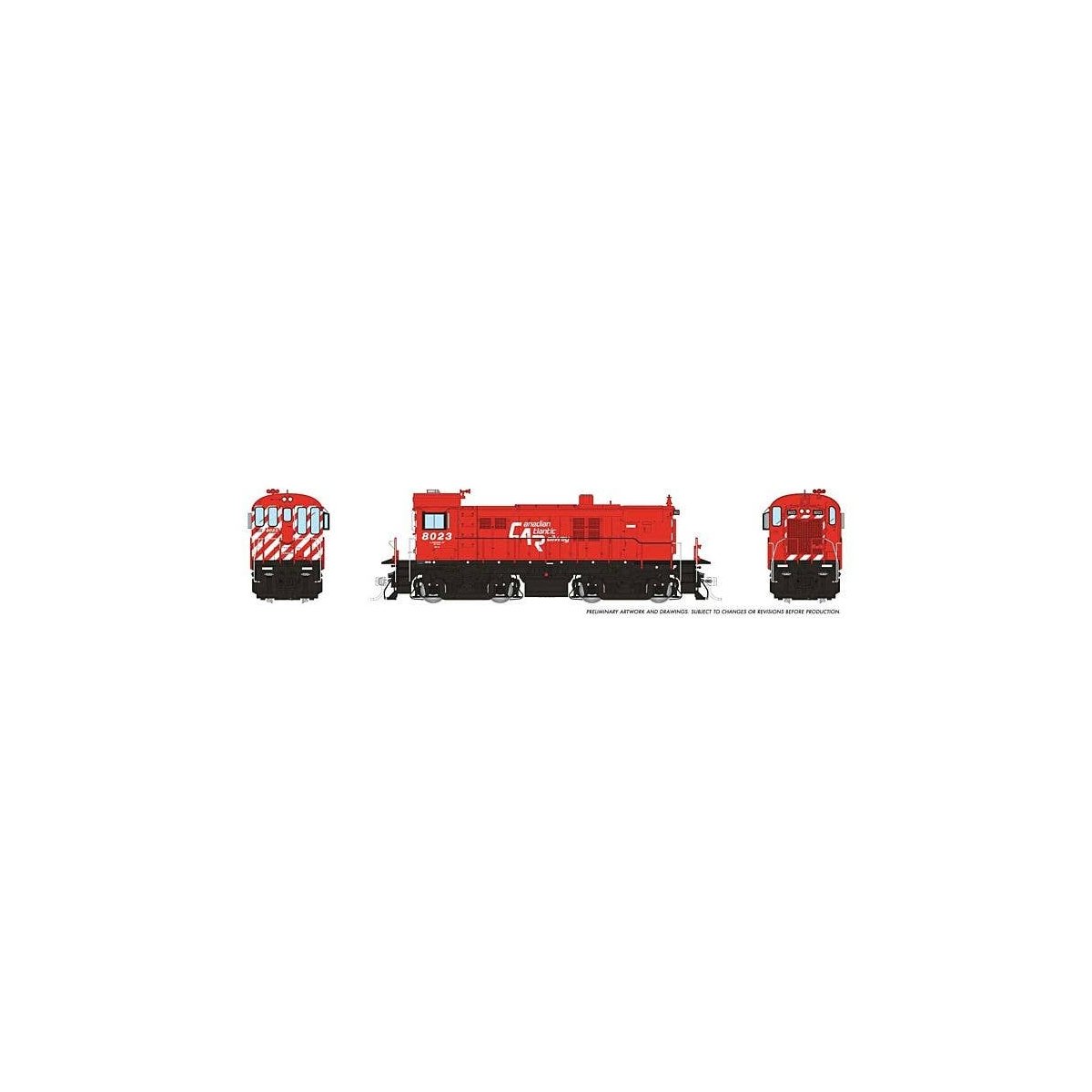 MLW S23 - Sound and DCC -- Canadian Atlantic Railway 8023 (red, white, black), HO, Rapido Trains Inc 36618