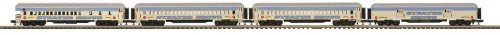 Madison Heavyweight Diner, 2 Coach, Observation Set - 3-Rail RTR -- Strates Shows Blue Train 47 Electr, O, Atlas O 3001773A
