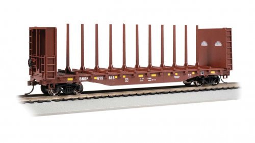 52′ Centerbeam Bulkhead Flatcar - Ready to Run -- BNSF Railway 615818 (Boxcar Red), HO, Bachmann Industries 12905