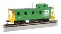 Slanted Offset-Cupola Caboose - Ready to Run -- Burlington Northern 10420 (Cascade Green, ye, HO, Bachmann Industries 14005