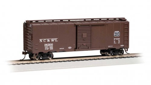 Steam-Era 40′ Steel Boxcar - Ready to Run - Silver Series(R) -- Nashville, Chattanooga & St., HO, Bachmann Industries 15014