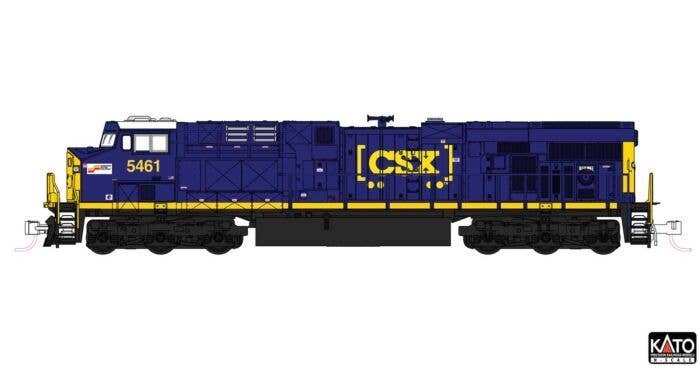 GE ES44AC GEVO - Sound and DCC -- CSX 5461 (blue, yellow, Boxcar Logo, Seaboard System Sticker), N, Kato USA Inc 1768963S