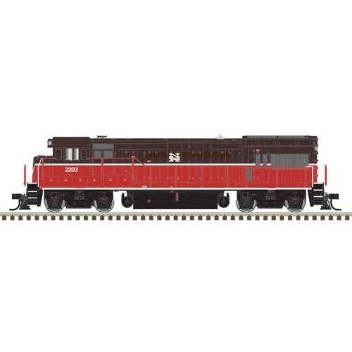 GE U23B - Sound and DCC - Master Gold -- Naugatuck Railroad 2205 (brown, orange, white), HO, Atlas Model Railroad Co. 10004925