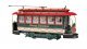 Closed Streetcar - Standard DC - Spectrum(R) -- Merry Christmas (green, red), On30, Bachmann Industries 25129