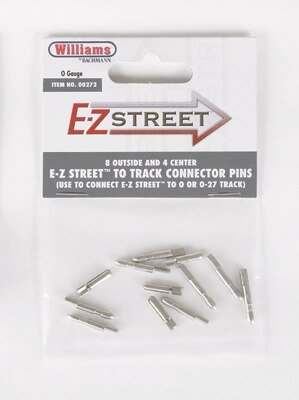 E-Z Street(TM) Accessory -- E-Z Street to 3-Rail Track Joiners/Track Pins pkg(8 Outer, 4 Inner), O, Bachmann Industries 272