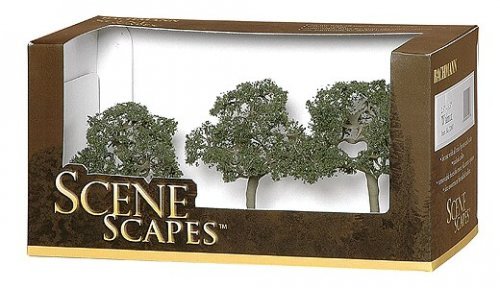 Walnut Trees - SceneScapes(TM) -- 2-1/2 to 3-1/2′ 6.4 to 8.9cm pkg(3), HO, Bachmann Industries 32007