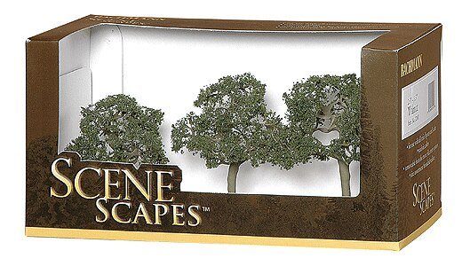 Walnut Trees - SceneScapes(TM) -- 2-1/2 to 3-1/2′ 6.4 to 8.9cm pkg(3), HO, Bachmann Industries 32007
