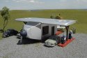 Airplane Gas Station -- Assembled - 6-1/8 x 6-3/4 x 2′ 15.6 x 17.2 x 5.1cm, HO, Bachmann Industries 35201