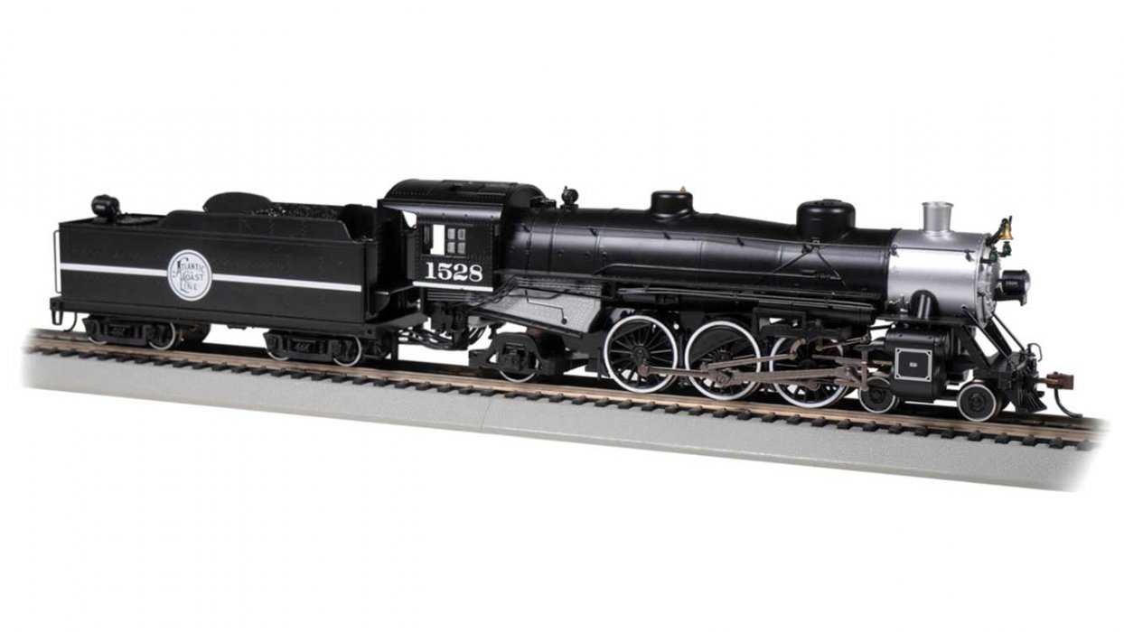 USRA Light 4-6-2 Pacific - Standard DC -- Atlantic Coast Line 1528 (black, graphite, white), HO, Bachmann Industries 52902