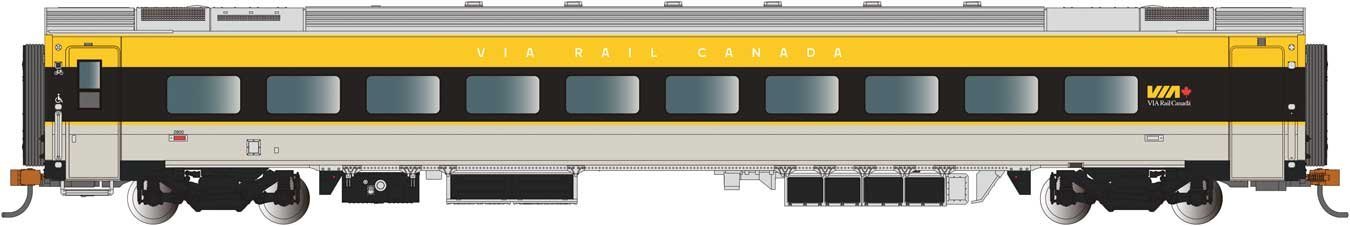 Siemens Venture Coach - VIA Version - Ready to Run -- VIA Rail Canada 2801 (gray, black, yell, N, Bachmann Industries 74556