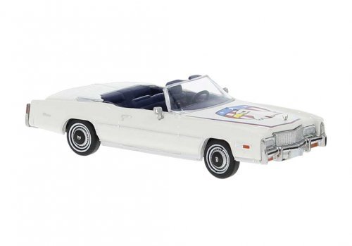 1975 Cadillac Eldorado Convertible - Assembled -- Top Down (white, Eagle Graphics), HO, Brekina Automodelle 19759
