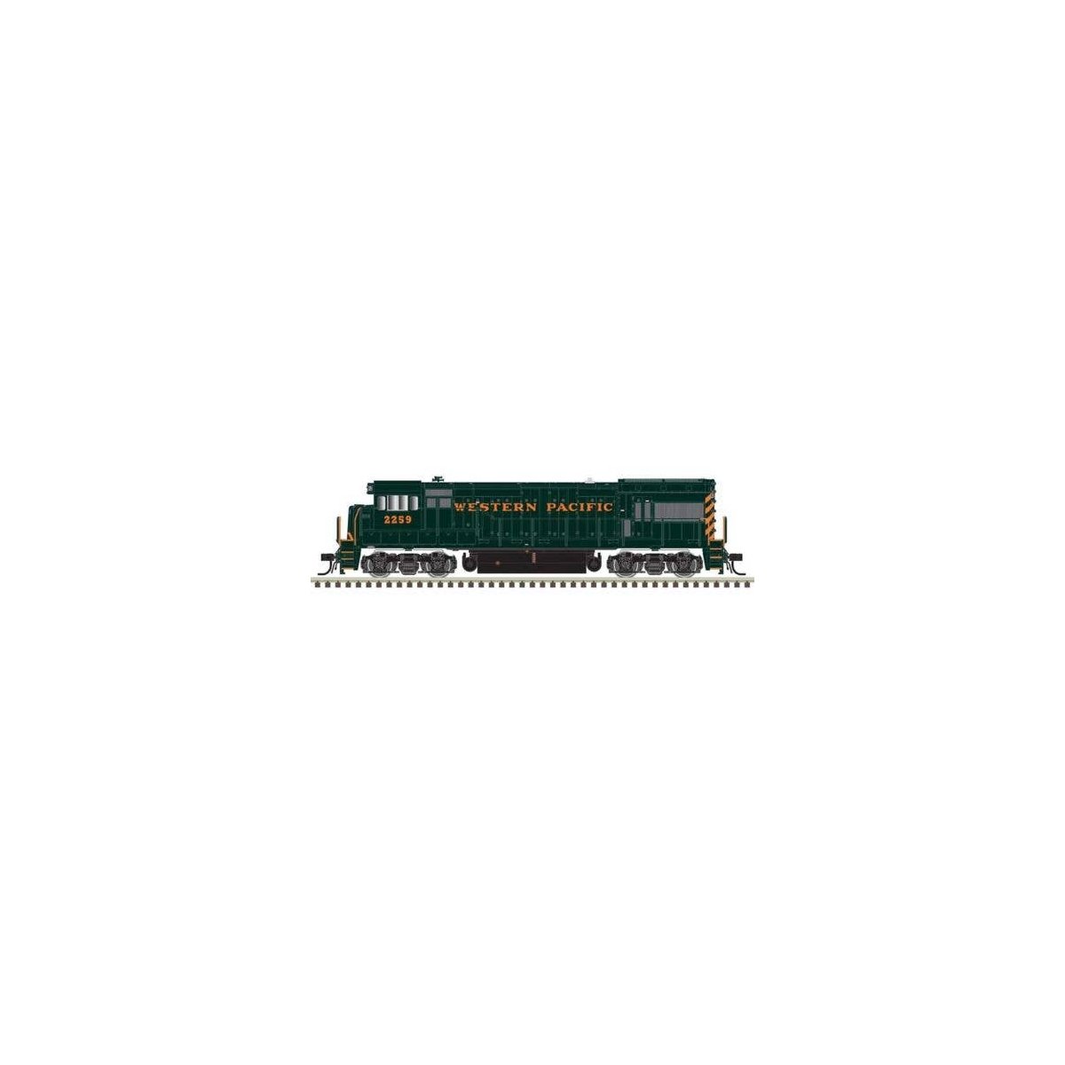 GE U23B - Sound and DCC - Master Gold -- Western Pacific 2259 (green, orange, Stepped WP on Nose), HO, Atlas Model Railroad Co. 