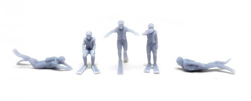 Recreation & Sports -- SCUBA Divers pkg(5), HO, All Scale Miniatures 870993